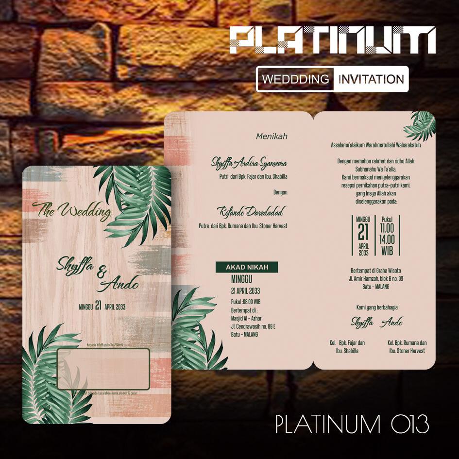 PLATINUM 13 Blanko Undangan