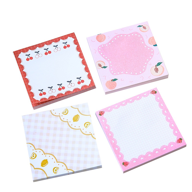 80 Lembar Sticky Notes Motif Buah Lucu Portable Untuk Stationery Sekolah / Kantor