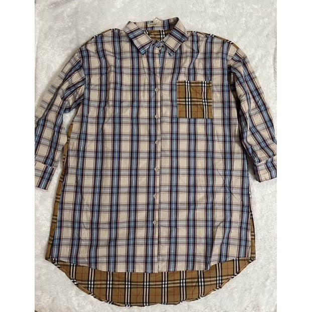kemeja Burberry premium nagita kombinasi
