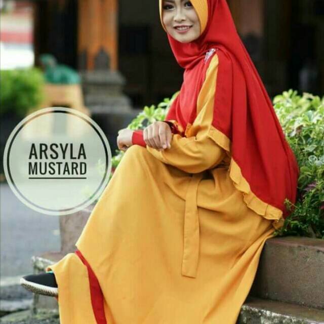 gamis arsyla mustard