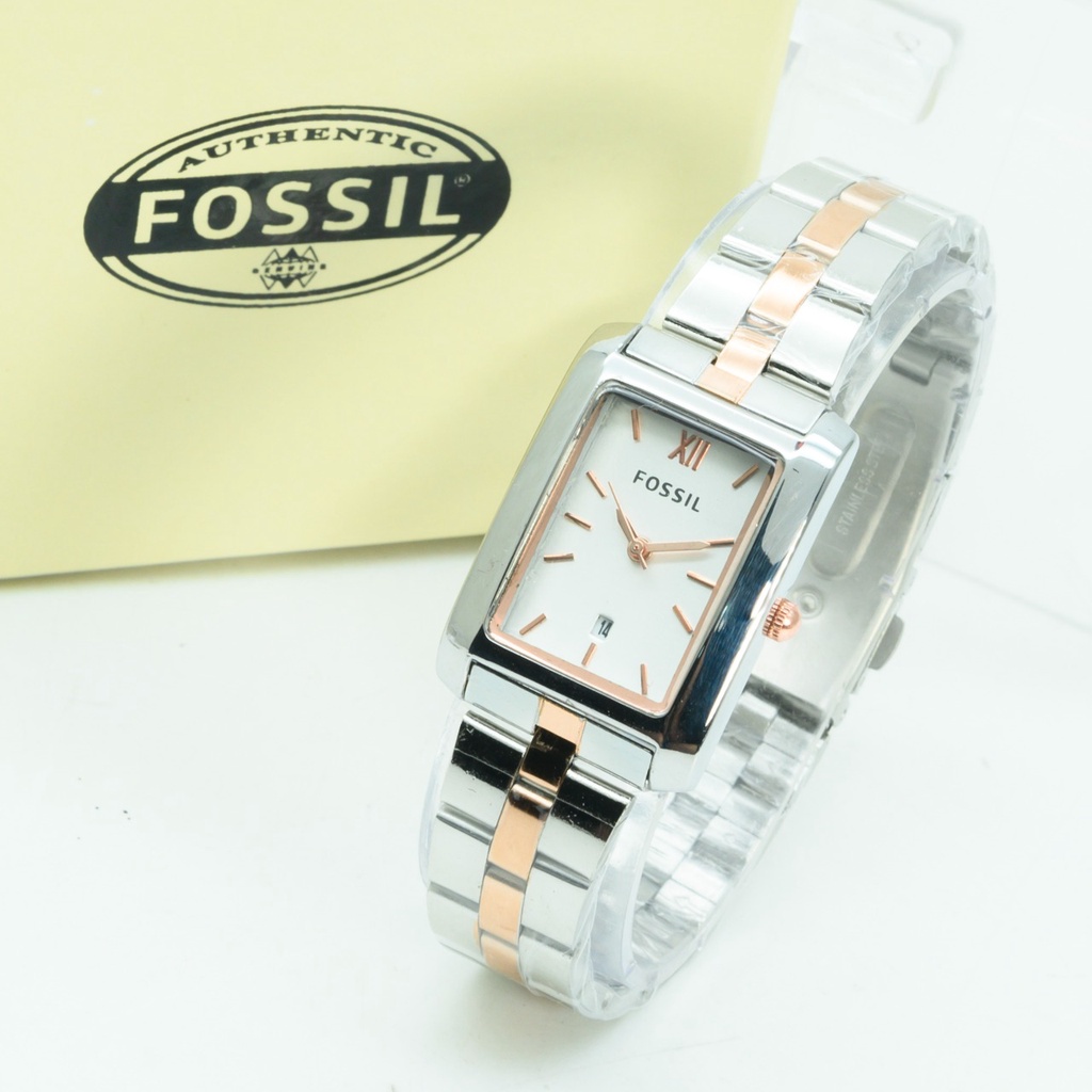 Jam Tangan Wanita Fashion H3904B Tali Rantai Case Segi Tanggal Aktif Free Box Exclusive &amp; Baterai