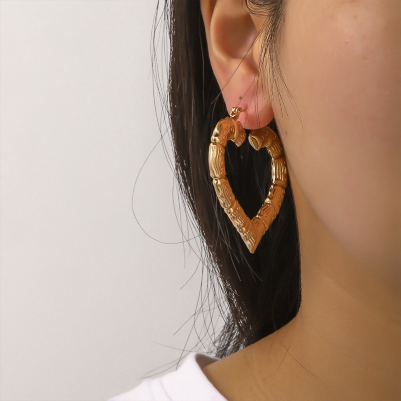 Set Anting Bulat Besar Lapis Emas Gaya Hip Hop Untuk Wanita