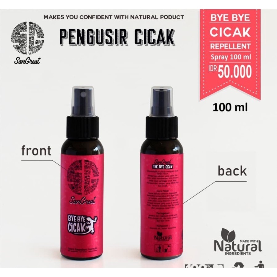 100ml Bye Bye Cicak Spray Semprot pengusir cicak non pestisida Aman Praktis Cicak Go Away Semprot