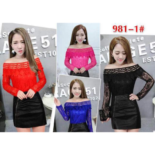 Sabrina top bahan brukat import