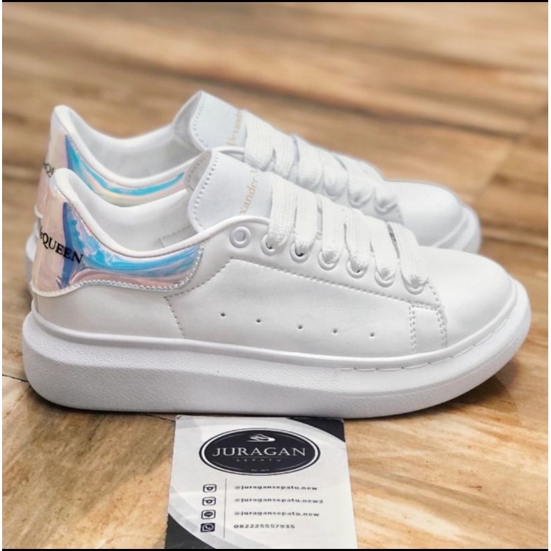 Alexander McQueen Leather Sneakers &quot;White Holographic&quot;