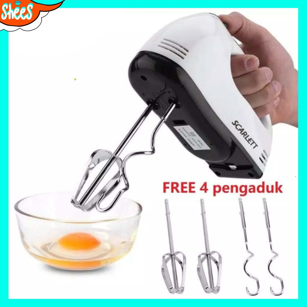 Jual SCARLETT Mixer 7 Speed Mikser Adonan Roti Kue Donat Portable