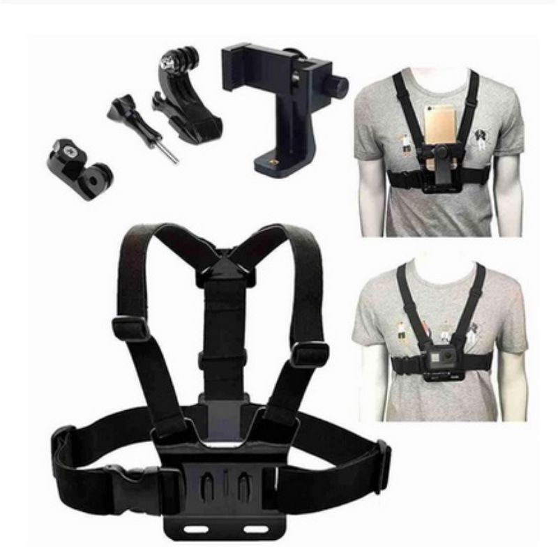 CHEST STRAP HP DAN GOPRO ACTION CAMERA DENGAN TALI STRAP