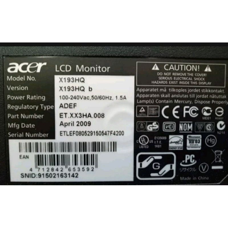 Monitor LCD 19 inci ACER