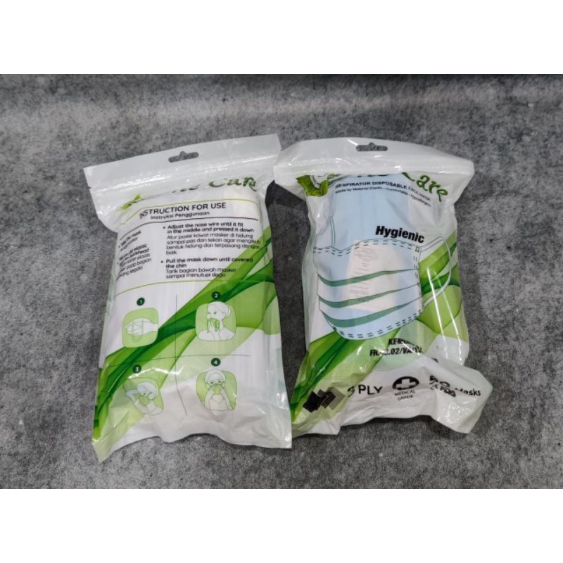 READY STOK MASKER 3 PLY EARLOOP ONECARE ONE CARE NE CARE NECARE SACHET pouch HYGIENIC KEMENKES RI. ISI 50 LBR