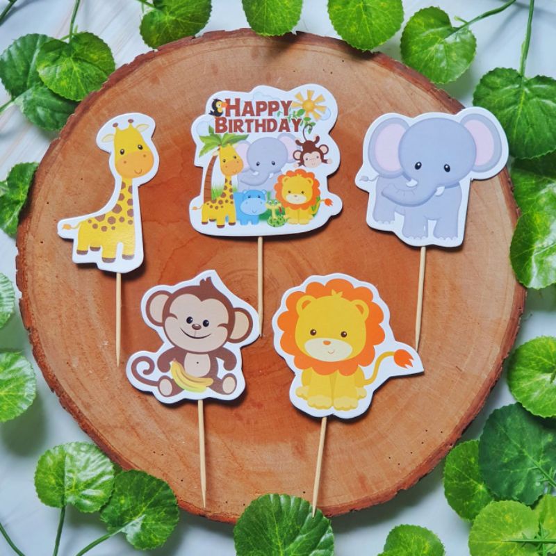 [READY] CAKE TOPPER TERMURAH CAKE TOPPER SET MINI ANIMAL SAFARI | CAKE TOPPER ANIMAL | TOPPER TERMUR