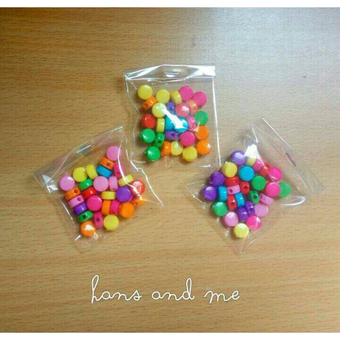 Jual TANGAN KERAJINAN MOTE MANIK BULAT PIPIH WARNA WARNI BAHAN CRAFT PRAKARYA 30 BUTIR