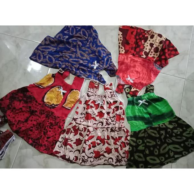 Dress Batik Anak Perempuan Murah Lucu (Baju Tidur / Santai Dirumah)