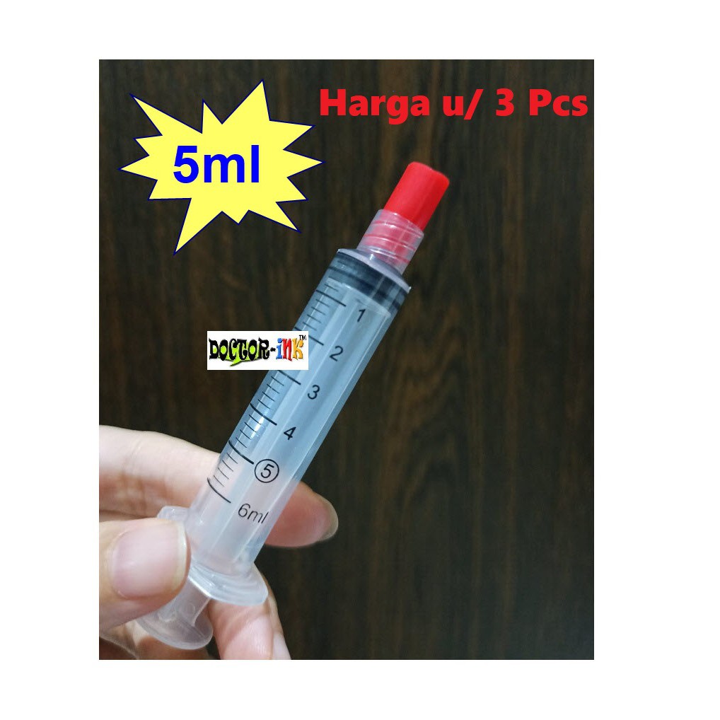 Spuit/Suntikan/Syringe/Refill tinta/Refill Parfum/Selang Pembersih Head Printer 5 ml (3 Pcs)