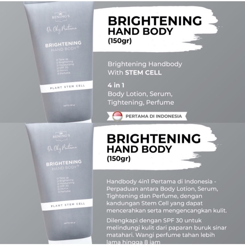 Bening's BRIGHTENING HANDBODY SILVER | LOTION PENCERAH