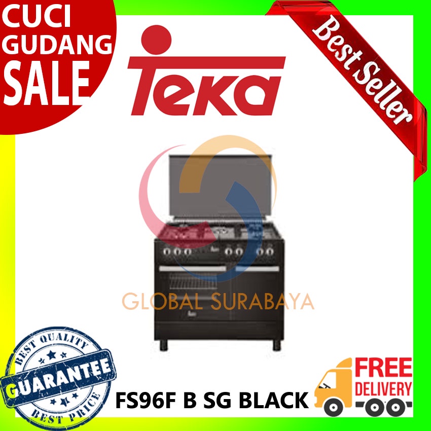 Kompor Freestanding Teka FS96F B 5G Black 5 Burner