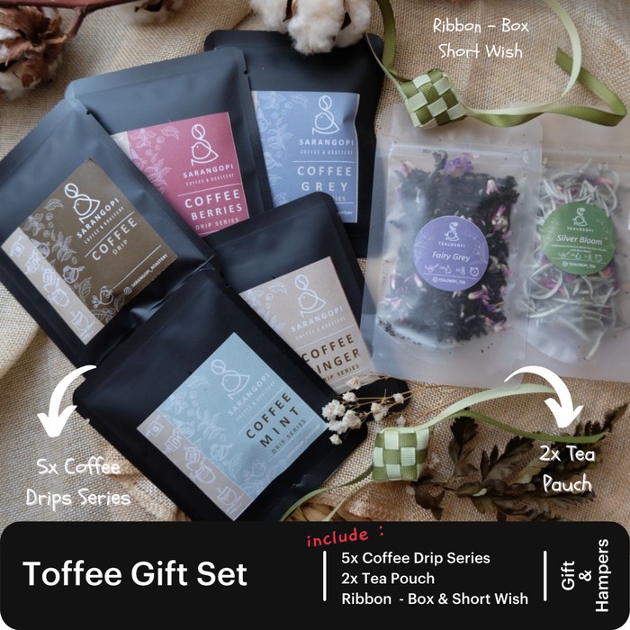 

(BISA COD) Toffee Gift Set - Kado Tea n Coffee - Tealosofi Sarangopi -Hampers Teh