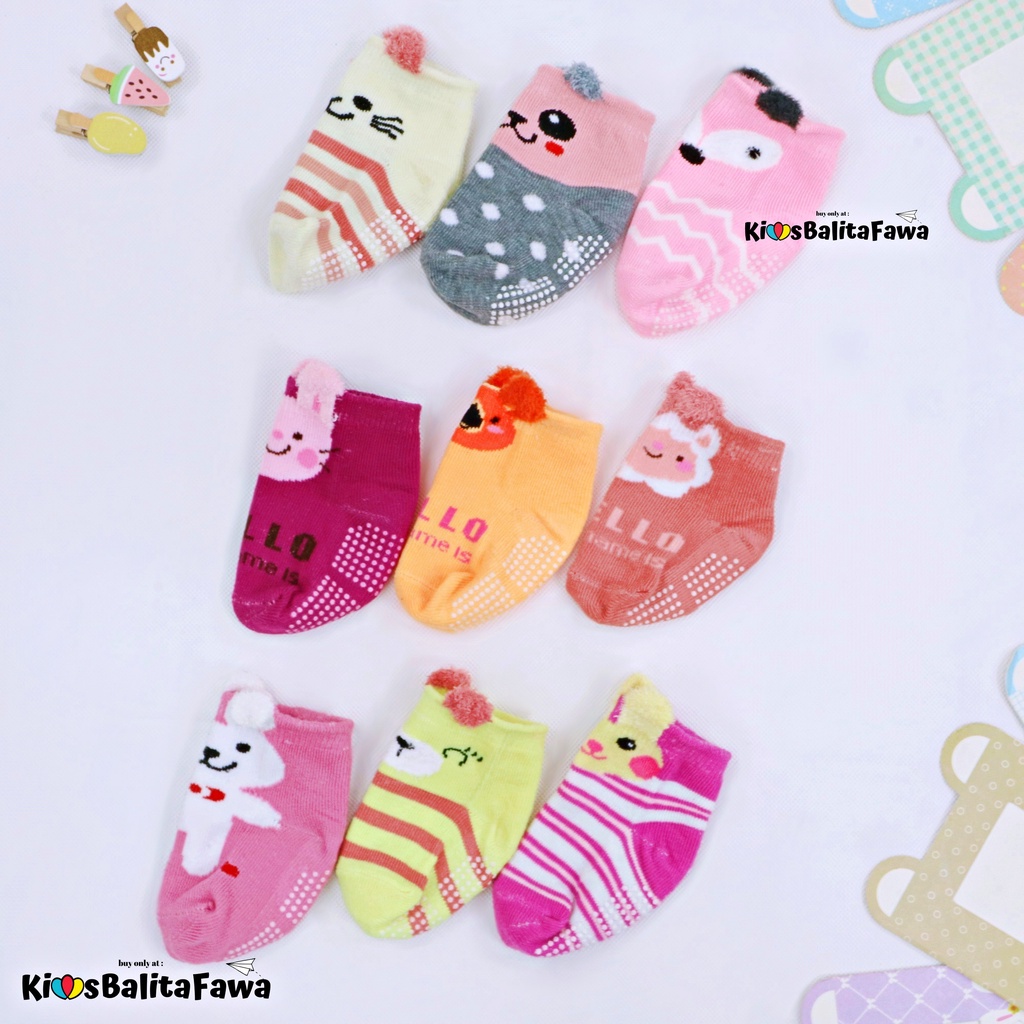 (SATUAN) ANTI SLIP Gemoy Baby Socks 0-12 Month / SNI Kaos Kaki Bayi Laki Perempuan Tebal Prewalker Kualitas Import Babycinnamon