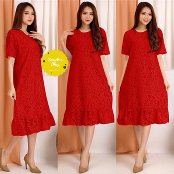 Dress Wanita Maxy import brukat kondangan muslim remaja kekinian terbaru 2021 murah