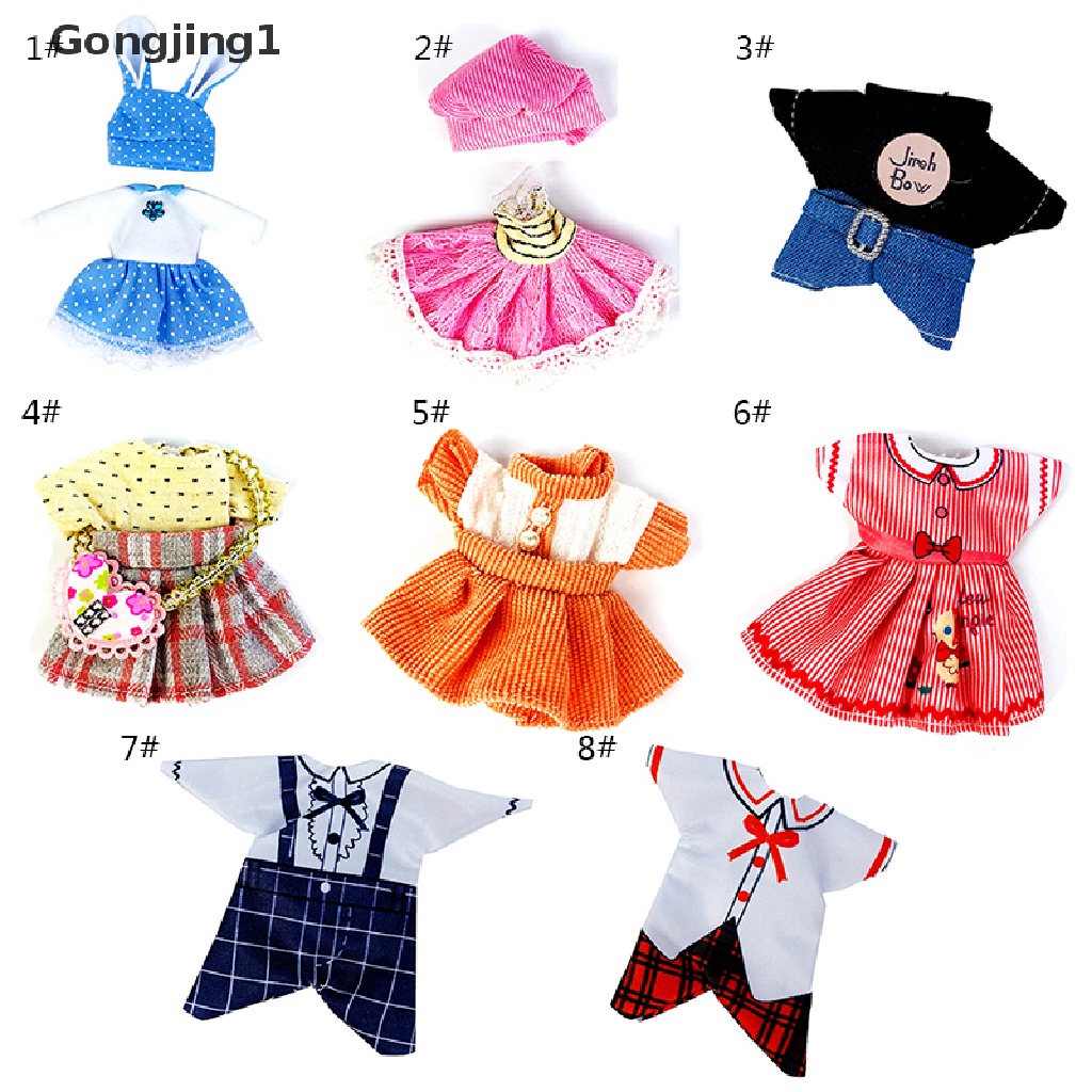 Gongjing1 Mainan Anak Perempuan Dress Multiwarna Untuk Boneka 1: 12, Ukuran 6 Inci