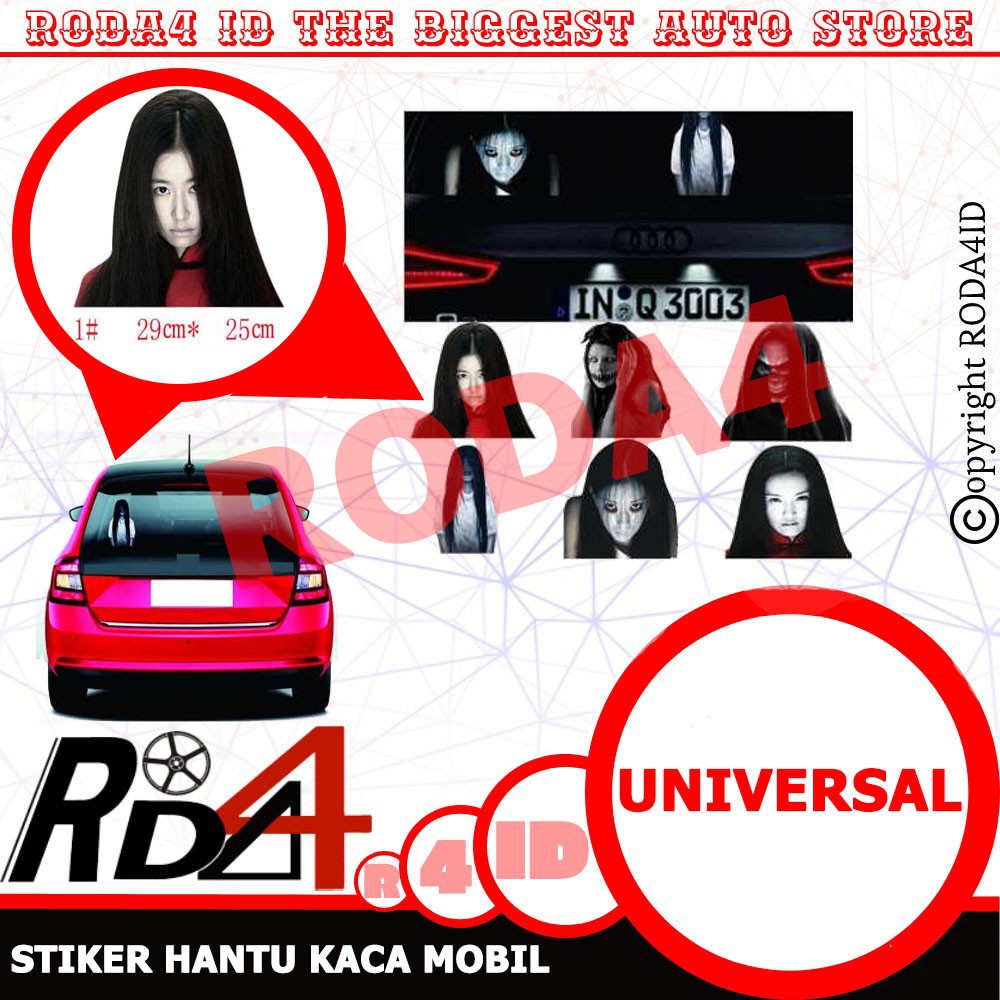 Stiker Hantu Kaca Belakang Mobil Universal