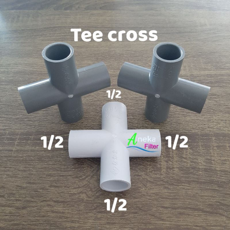 tee cross pvc 1/2 tee plus 4 arah way