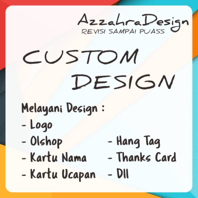 Jasa Desain Logo / Olshop , Hang Tag , Kartu Nama , Kartu Ucapan , Thanks Card Update Design