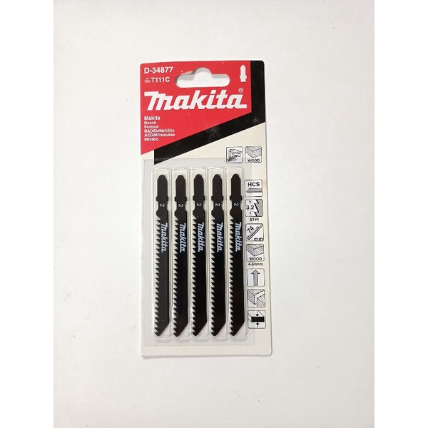 Mata Jigsaw Gergaji Kayu MAKITA ori D-34877 T111C / Mata Mesin Jigsaw Makita 5pcs