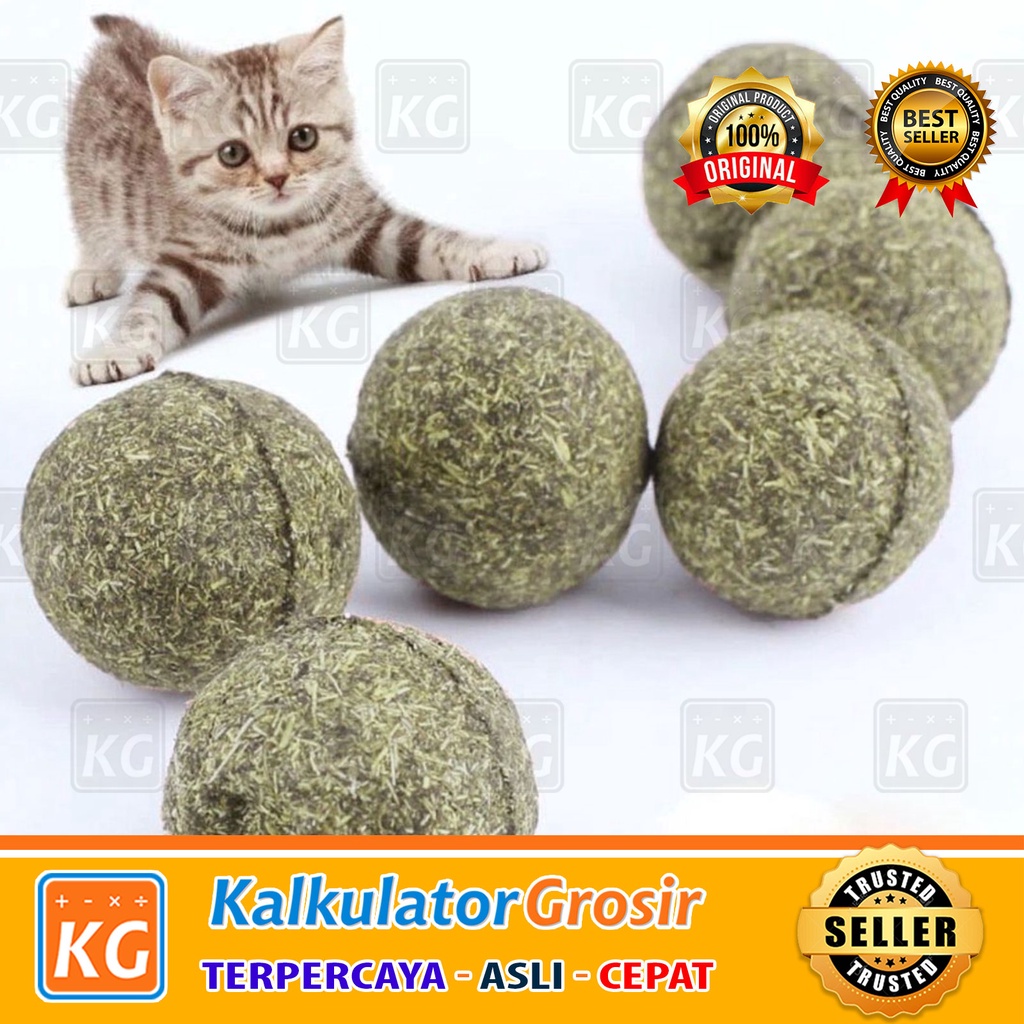 Catnip Kucing Anti Stress Catnip Ball Bola Catnip Kucing Catnip Murni Snack Kucing Cat Toys Obat Stress Alami Penambah Nafsu Makan