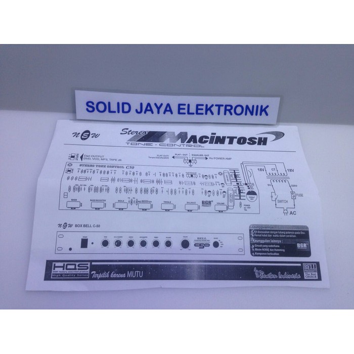 TONE CONTROL PARAMETRIC C50 BELL BGR TONE CONTROL STEREO PARAMETRIK C 50 C-50 BELL BGR ASLI