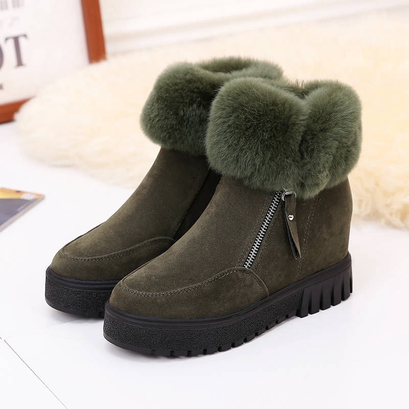  Sepatu  Boots  Ankle Wanita  Bahan Katun Velvet Tebal Untuk  