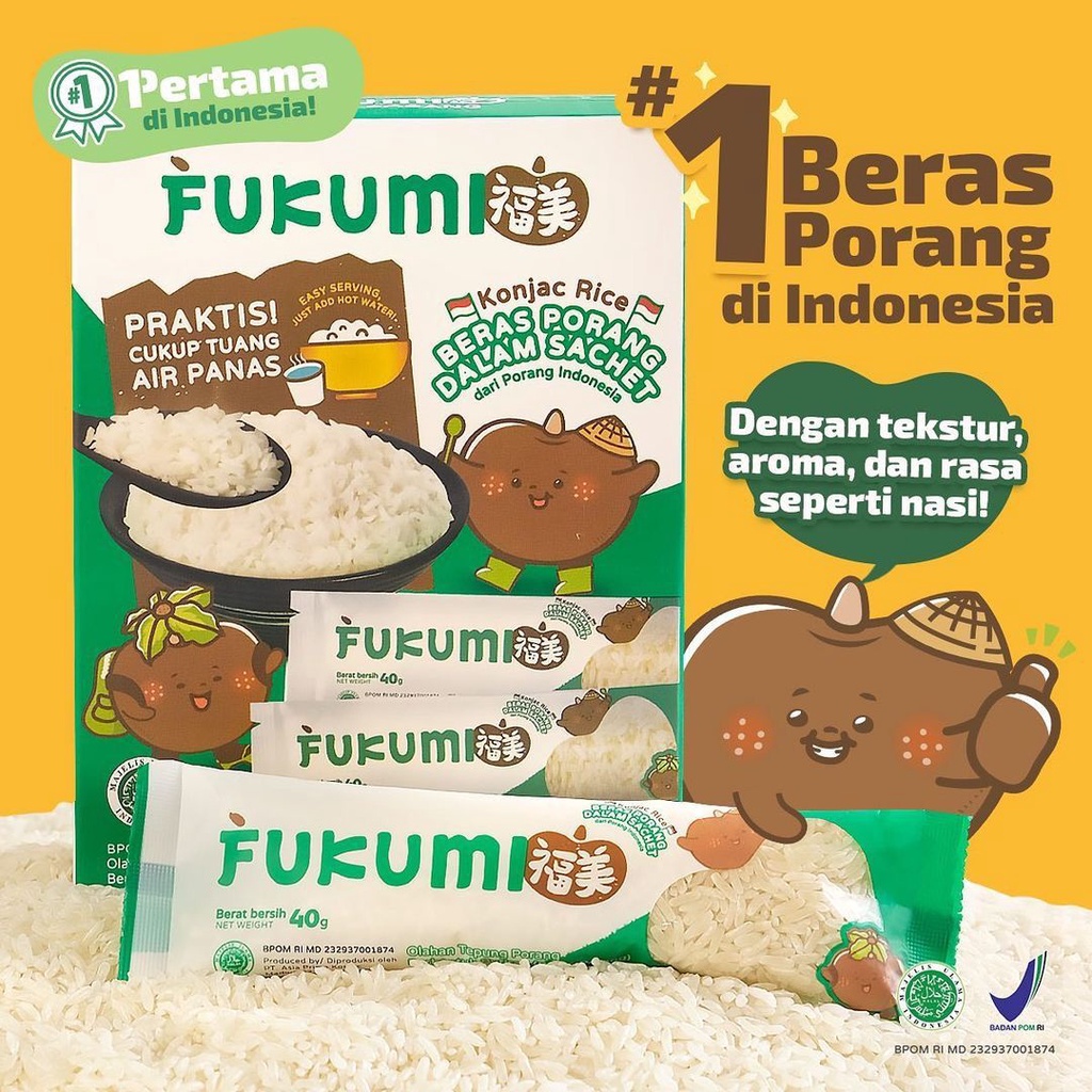 

Fukumi Beras Porang 1 Box Isi 7 Sachet Murah - Free Bubble Wrap