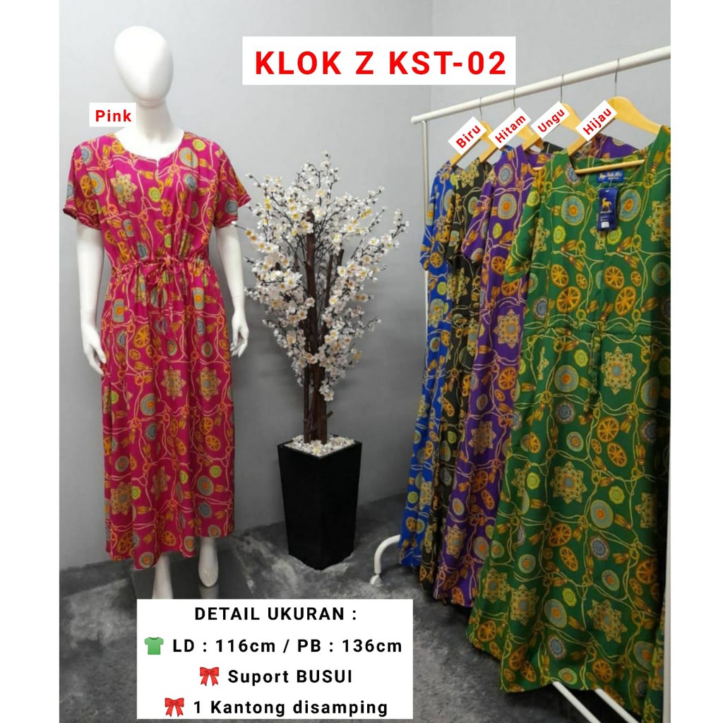 AS Dress Klok Zipper Batik Kudamas LD 116cm Busui KST-02 KMF-90