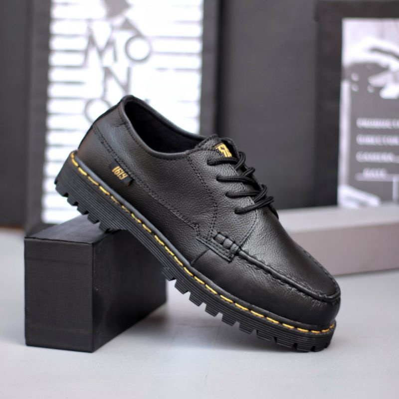 MORBID (KULIT ASLI) Sepatu Formal Pria Pantofel Kulit Asli Oxfod Casual Hitam