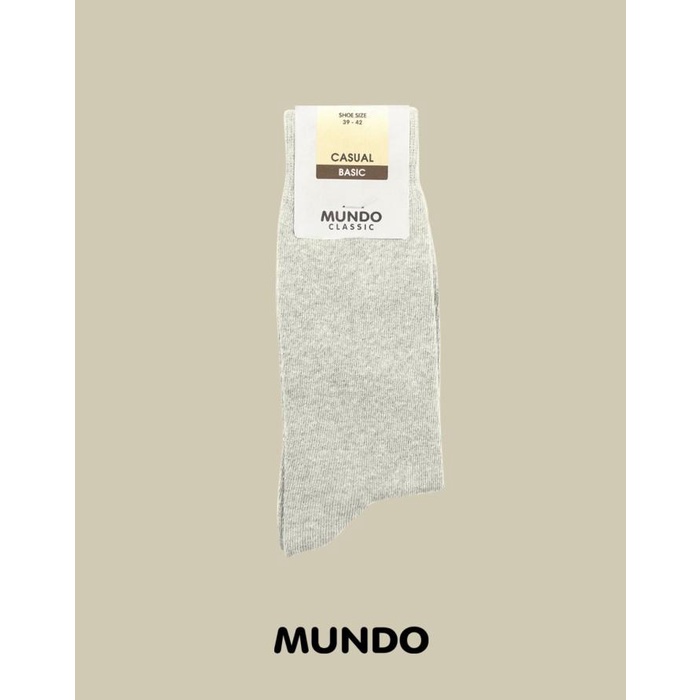 Socks | Mundo/ Kaos Kaki Pria/ Kaos Kaki Casual/Kaos Kaki Mundo/Mundo Classic - Abu Muda Misty