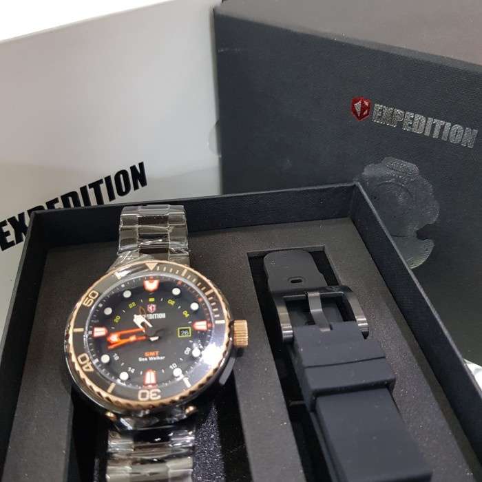 Jam tangan pria Expedition E 6727 E6727 Sea Walker black rosegold or Original