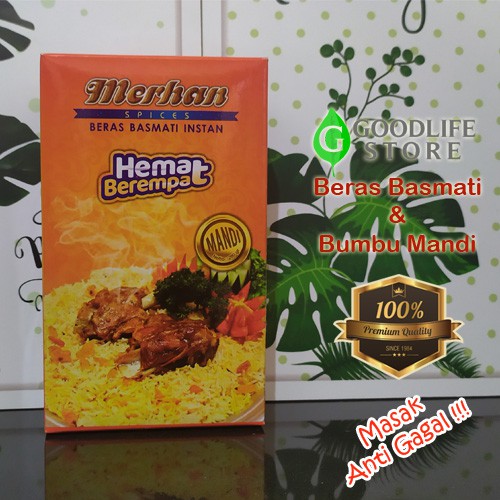 

Beras Basmati Instan Bumbu Mandi Merhan Basmati Rice Kemasan Hemat 280 gr