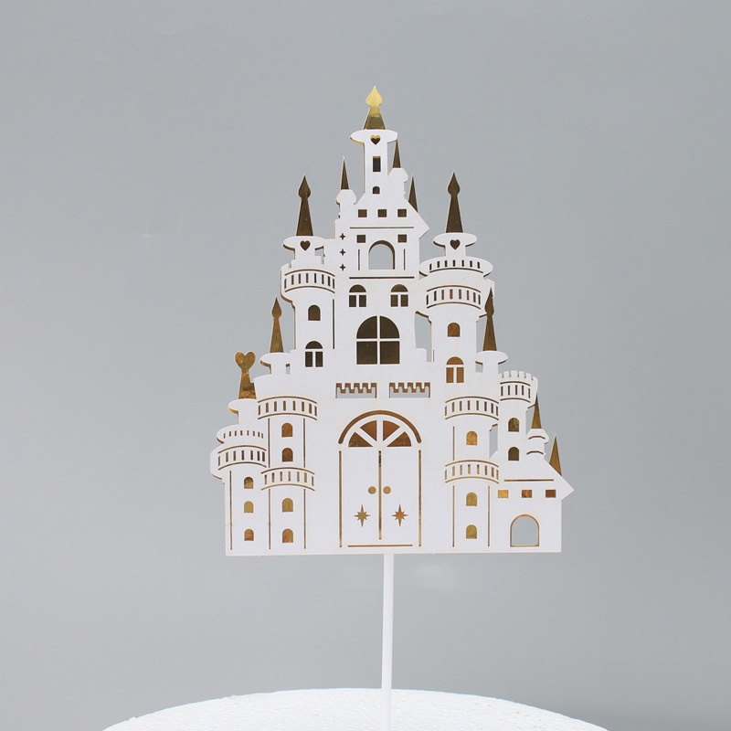 1 Pcs Cake Topper Sisipan Kue Aksesoris  Akrilik Castle  Pesta Untuk Happy Birthday- olo