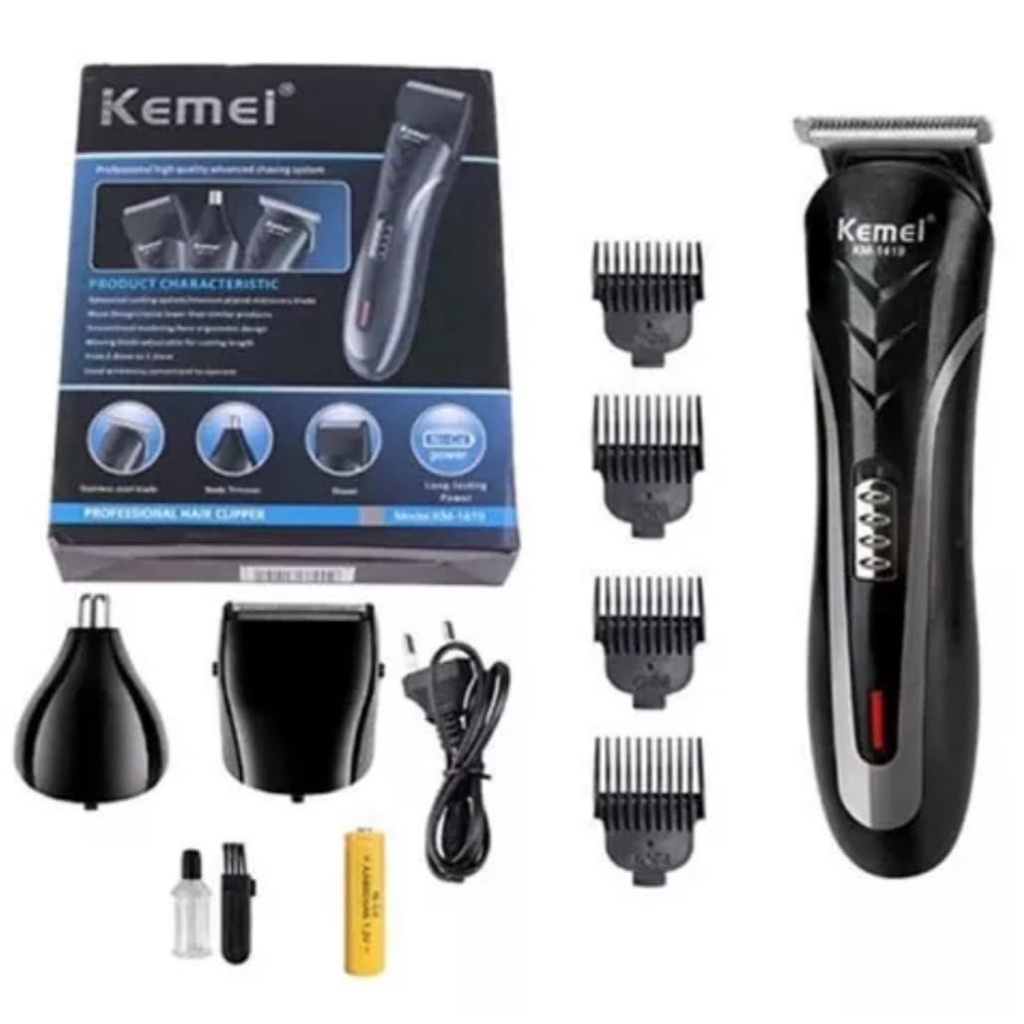 Alat Cukur Rambut Elektrik Kemei KM 1419 - Mesin Cukur Rambut 1 Set / Alat Cukur Rambut Kumis Jenggot Setara dengan Kemei KM 1419