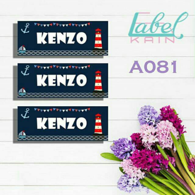 

Label stiker nama baju anak sekolah lucu tas sepatu kain souvenir mainan