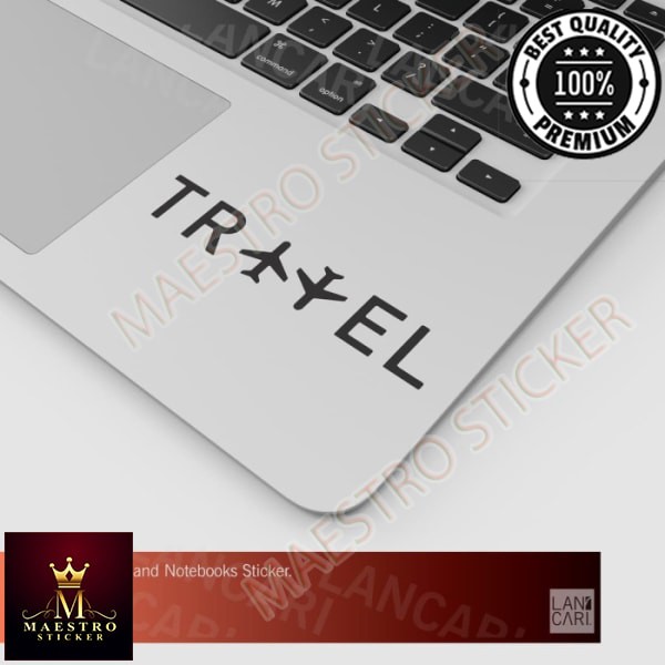 

M.STICKER Decal Sticker Travel with Plane Icon Cutting Macbook Laptop Stiker - Biru