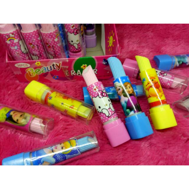

6 Pcs Penghapus lipstik Karakter Super Lucu Murah