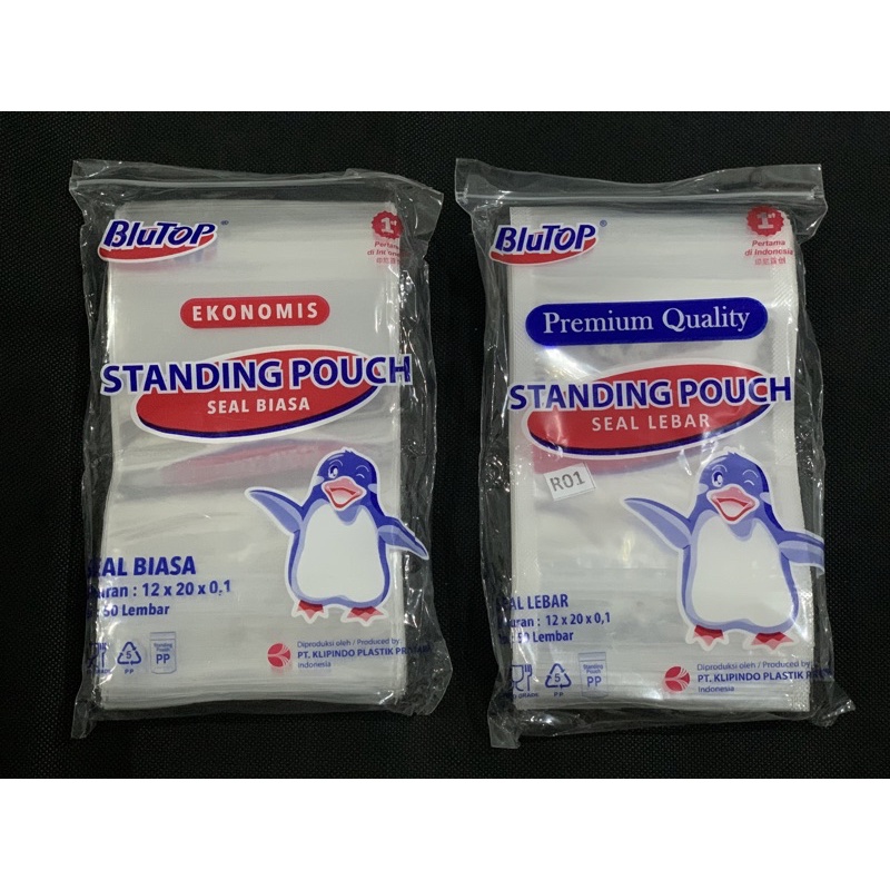 HCS - STANDING POUCH STP 12x20 DOUBLE SEAL ISI 50 PCS BY KLIPINDO PLASTIK KEMASAN MAKANAN BERDIRI