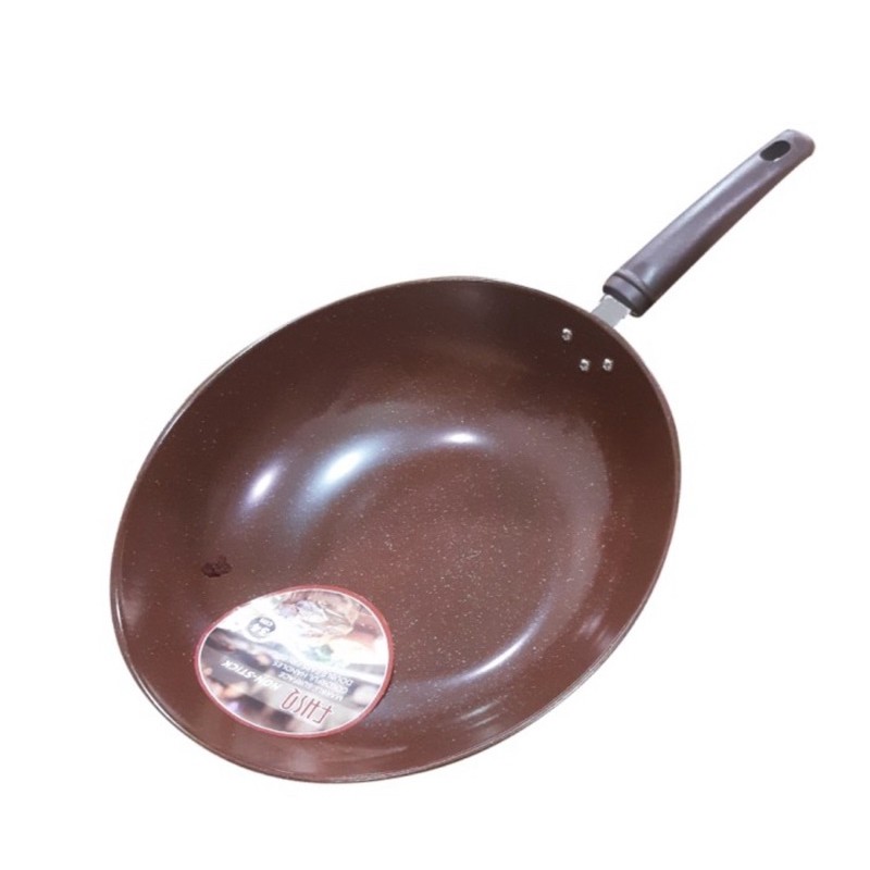 Frypan Warna / Wajan Enamel Gagang Panjang 34cm-..