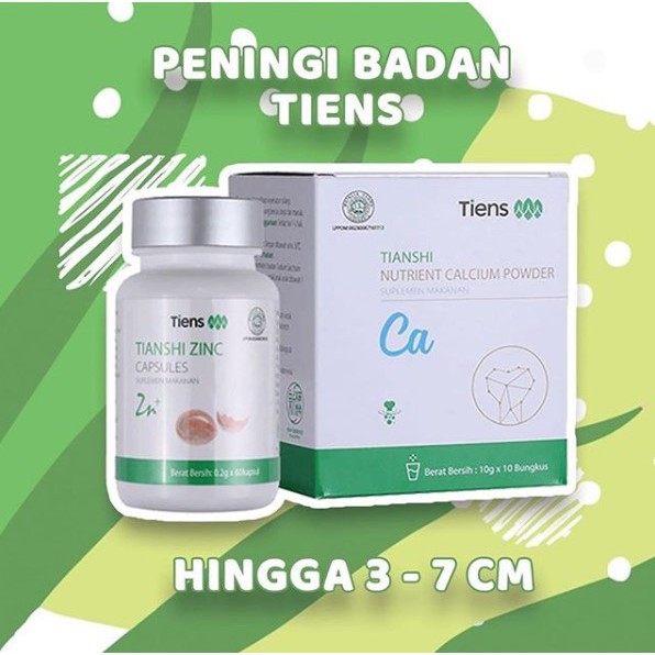 

Tiens Peninggi Badan - Peninggi Badan Dewasa - Vitamin & Susu Peninggi Badan Tiens (NHCP + Zinc)