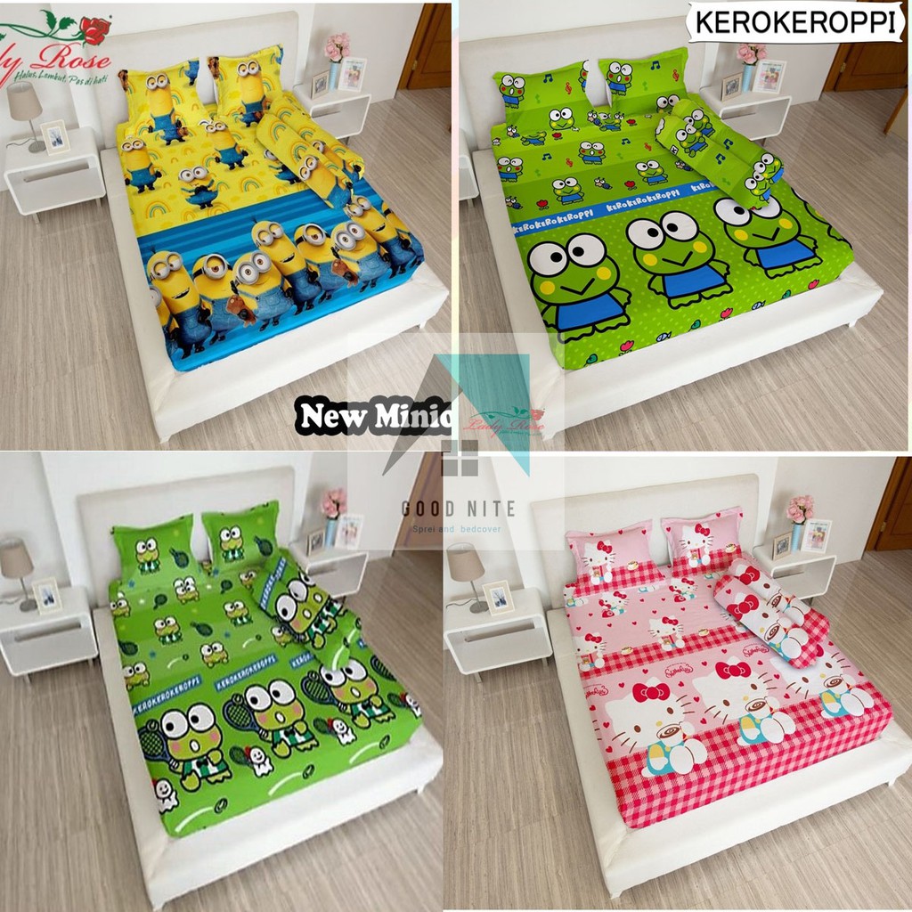 Sprei Lady Rose King Size Bantal 2  180x200  6 Kaki Motif 2021 edisi Kartun