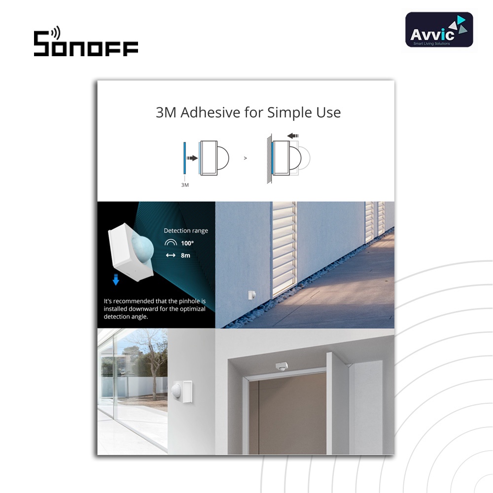 Sonoff  PIR3RF Smart Motion Sensor Sensor Gerak Wireless Smart Home IOT