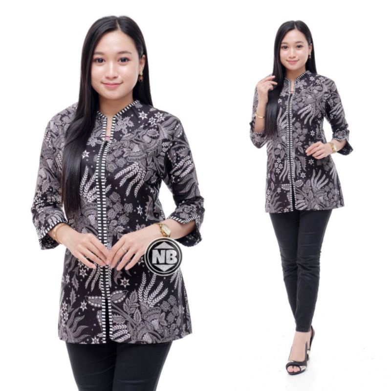 Atasan Batik Wanita Kerja Dolby Dolbi Dobby Doby Modern dan Terbaru-Kode B.Z 09