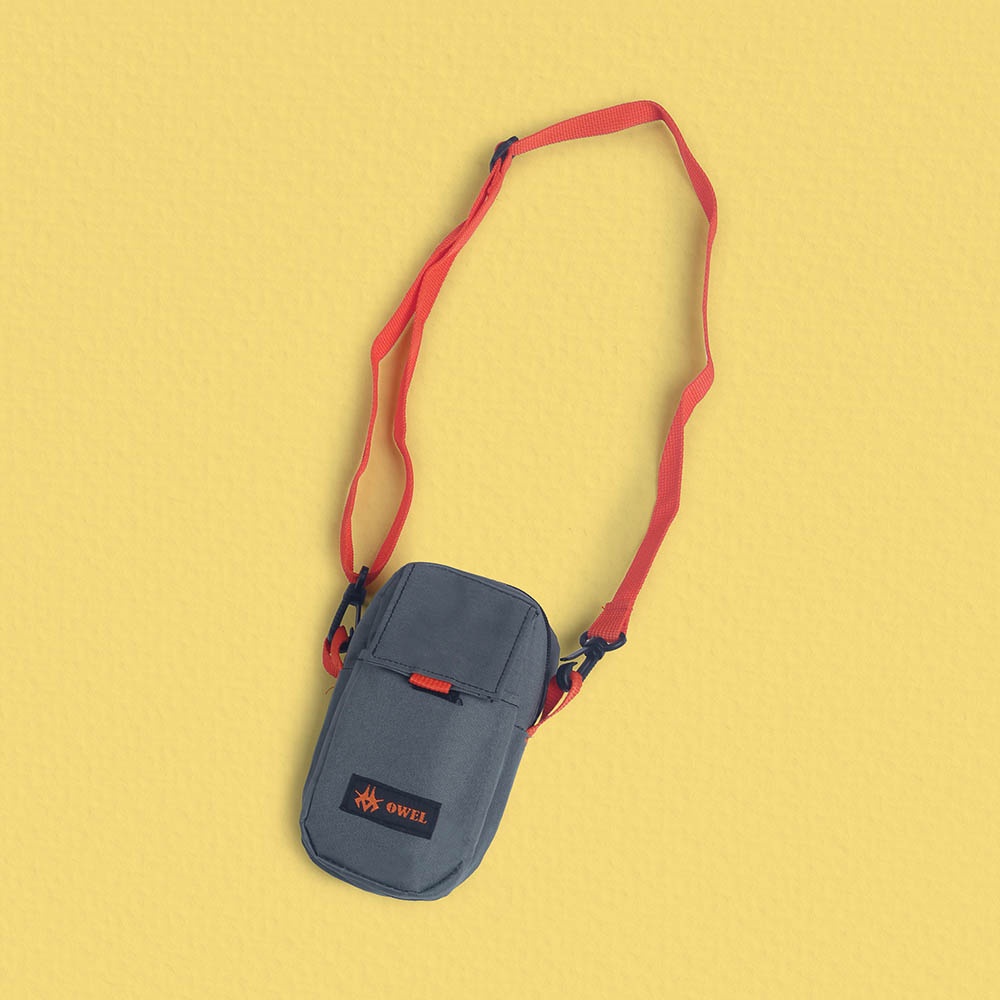 SLING PHONE DOMPET HP TAS KALUNG KECIL KASUAL PRIA ABU ORIGINAL 137