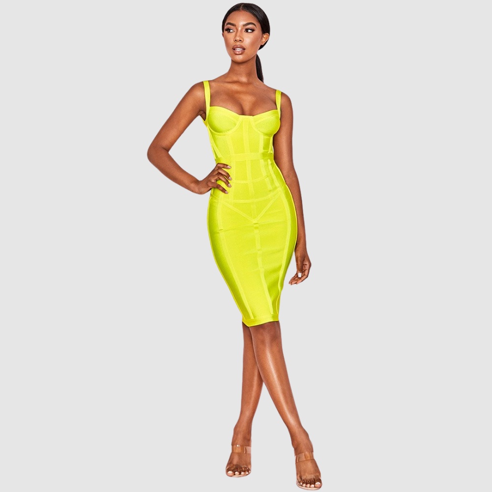 Neona Green Strappy Bandage Dress