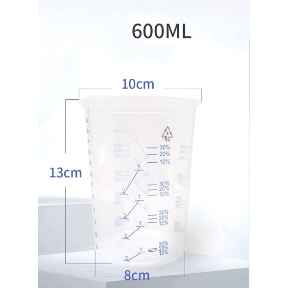 Gelas Ukur Kalibrasi Cat Gelas Takar Pencampuran Cat 600ml Gelas Ukur Kalibrasi 600ml